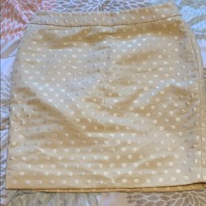 Ann Taylor size 12 petite tan polka dot skirt